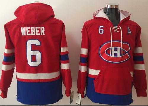 Montreal Canadiens #6 Shea Weber Red Name & Number Pullover NHL Hoodie