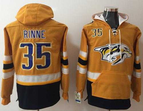 Nashville Predators #35 Pekka Rinne Yellow Name & Number Pullover NHL Hoodie