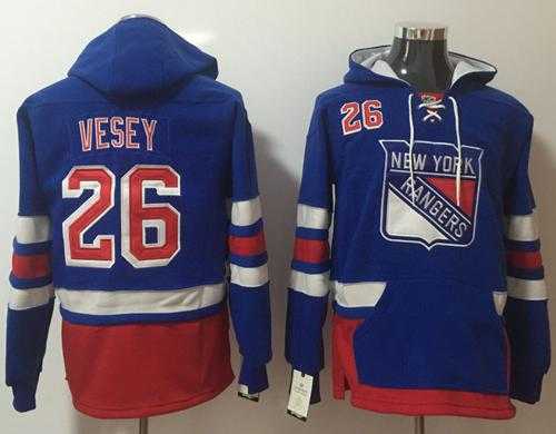 New York Rangers #26 Jimmy Vesey Royal Blue Name & Number Pullover NHL Hoodie