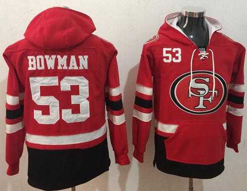 Nike 49ers #53 NaVorro Bowman Red Black Name & Number Pullover NFL Hoodie