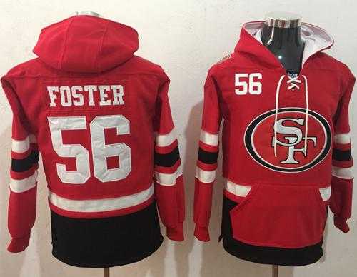 Nike 49ers #56 Reuben Foster Red Black Name & Number Pullover NFL Hoodie