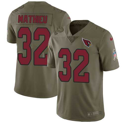 Nike Arizona Cardinals #32 Tyrann Mathieu Olive Men's Stitched NFL Limited 2017 Salute to Service Jersey