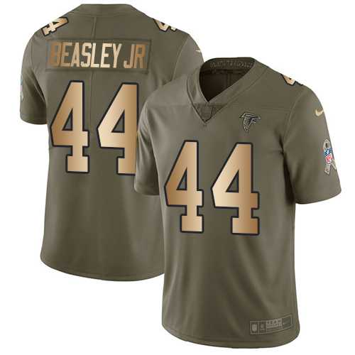 Nike Atlanta Falcons #44 Vic Beasley Jr Olive Gold Men's Stitched NFL Limited 2017 Salute To Service Jersey