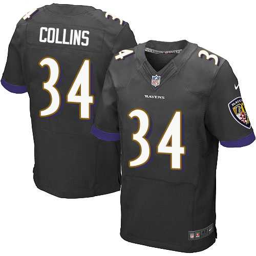 Nike Baltimore Ravens #34 Alex Collins Black Alternate Men's Stitched NFL New Elite Jersey