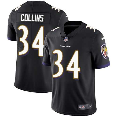 Nike Baltimore Ravens #34 Alex Collins Black Alternate Men's Stitched NFL Vapor Untouchable Limited Jersey