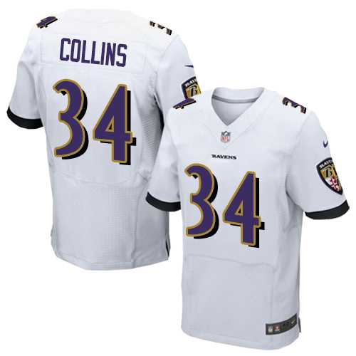 Nike Baltimore Ravens #34 Alex Collins White Men's Stitched NFL New Elite Jersey