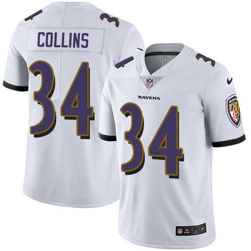 Nike Baltimore Ravens #34 Alex Collins White Men's Stitched NFL Vapor Untouchable Limited Jersey
