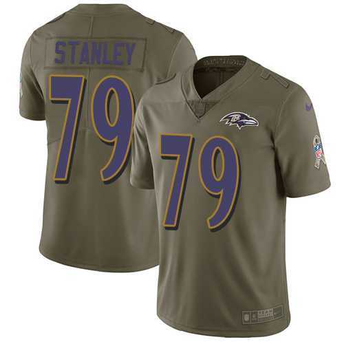 Nike Baltimore Ravens #79 Ronnie Stanley Olive Men's Stitched NFL Limited 2017 Salute To Service Jersey