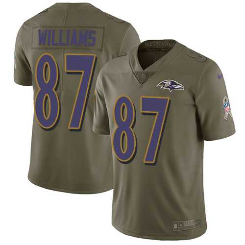 Nike Baltimore Ravens #87 Maxx Williams Olive Men's Stitched NFL Limited 2017 Salute To Service Jersey