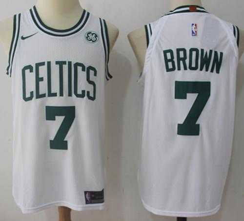 Nike Boston Celtics #7 Jaylen Brown White Stitched NBA Swingman Jersey