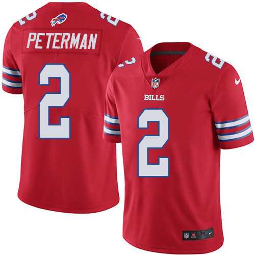 Nike Buffalo Bills #2 Nathan Peterman Red Men's Stitched NFL Limited Rush Jersey