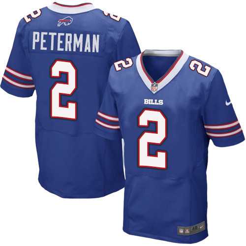 Nike Buffalo Bills #2 Nathan Peterman Royal Blue Team Color Men's Stitched NFL New Elite Jersey