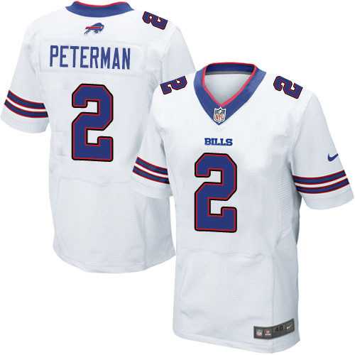 Nike Buffalo Bills #2 Nathan Peterman White Men's Stitched NFL New Elite Jersey