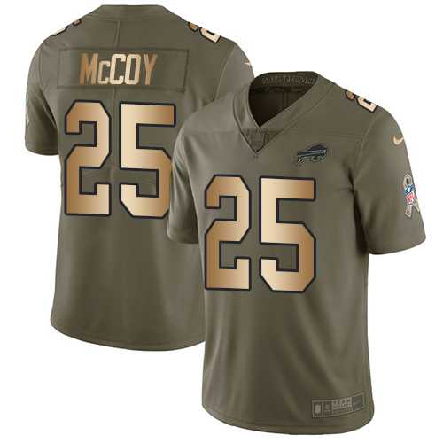 Nike Buffalo Bills #25 LeSean McCoy Olive Gold Men's Stitched NFL Limited 2017 Salute To Service Jersey