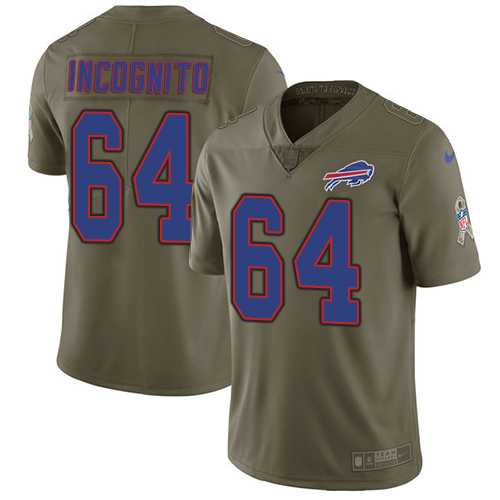 Nike Buffalo Bills #64 Richie Incognito Olive Men's Stitched NFL Limited 2017 Salute To Service Jersey
