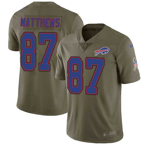 Nike Buffalo Bills #87 Jordan Matthews Olive Men's Stitched NFL Limited 2017 Salute To Service Jersey