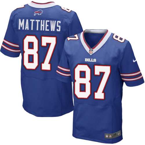 Nike Buffalo Bills #87 Jordan Matthews Royal Blue Team Color Men's Stitched NFL New Elite Jersey