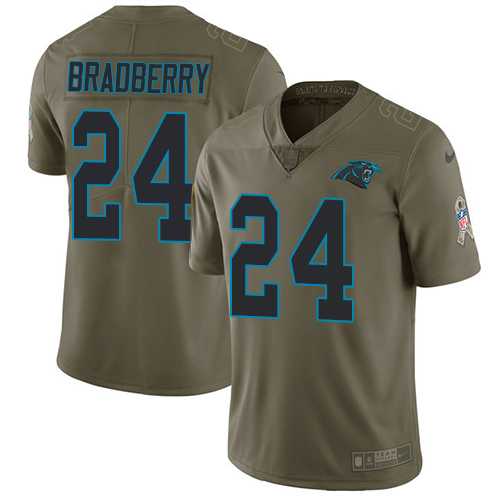 Nike Carolina Panthers #24 James Bradberry Olive Men's Stitched NFL Limited 2017 Salute To Service Jersey