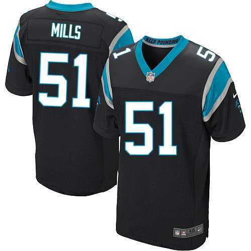 Nike Carolina Panthers #51 Sam Mills Black Team Color Men's Stitched NFL Elite Jersey