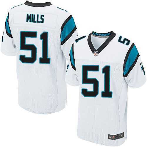 Nike Carolina Panthers #51 Sam Mills White Men's Stitched NFL Elite Jersey