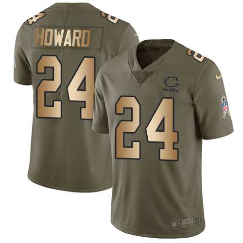 Nike Chicago Bears #24 Jordan Howard Olive Gold Men's Stitched NFL Limited 2017 Salute To Service Jersey
