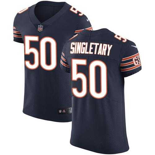 Nike Chicago Bears #50 Mike Singletary Navy Blue Team Color Men's Stitched NFL Vapor Untouchable Elite Jersey