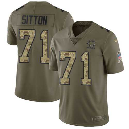 Nike Chicago Bears #71 Josh Sitton Olive Camo Men's Stitched NFL Limited 2017 Salute To Service Jersey