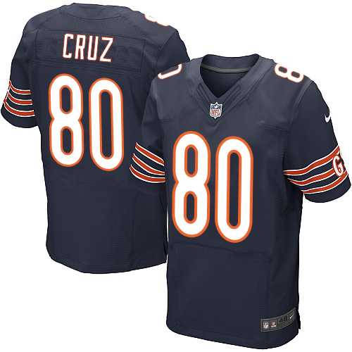 Nike Chicago Bears #80 Victor Cruz Navy Blue Team Color Men's Stitched NFL Elite Jersey