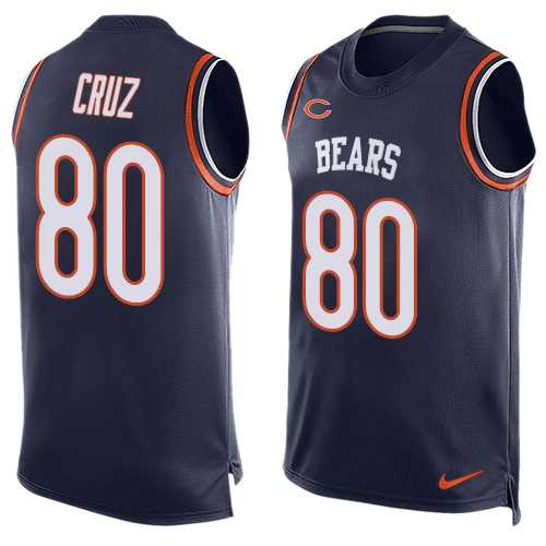 Nike Chicago Bears #80 Victor Cruz Navy Blue Team Color Men's Stitched NFL Limited Tank Top Jersey