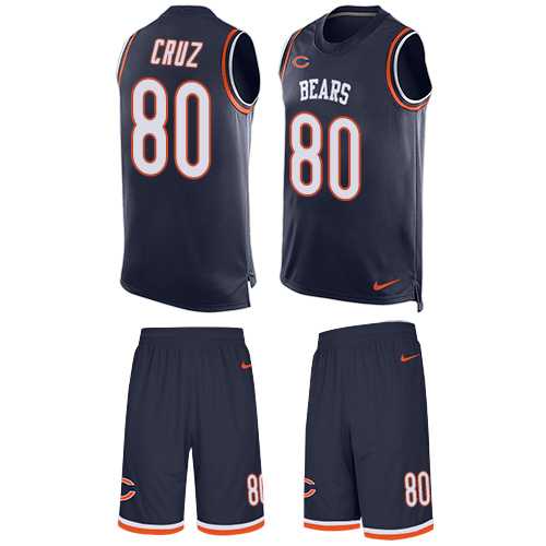 Nike Chicago Bears #80 Victor Cruz Navy Blue Team Color Men's Stitched NFL Limited Tank Top Suit Jersey