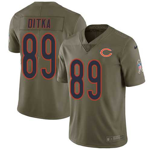 Nike Chicago Bears #89 Mike Ditka Olive Men's Stitched NFL Limited 2017 Salute To Service Jersey