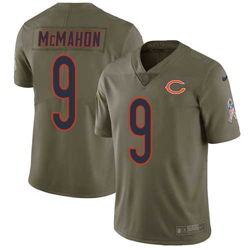 Nike Chicago Bears #9 Jim McMahon Olive Men's Stitched NFL Limited 2017 Salute To Service Jersey