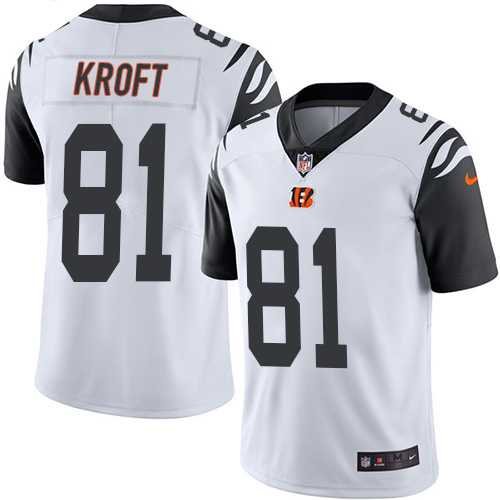 Nike Cincinnati Bengals #81 Tyler Kroft White Men's Stitched NFL Limited Rush Jersey