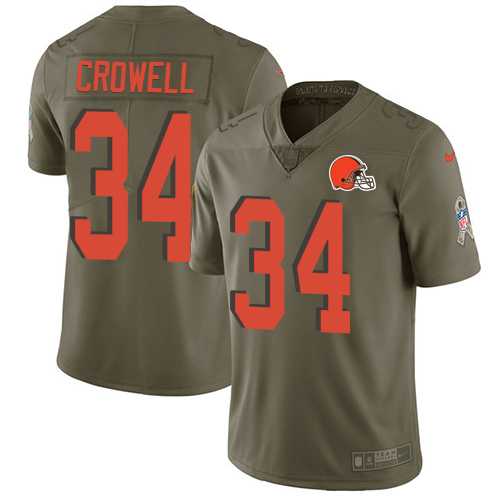 Nike Cleveland Browns #34 Isaiah Crowell Olive Men's Stitched NFL Limited 2017 Salute To Service Jersey