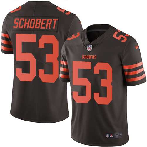 Nike Cleveland Browns #53 Joe Schobert Brown Men's Stitched NFL Limited Rush Jersey