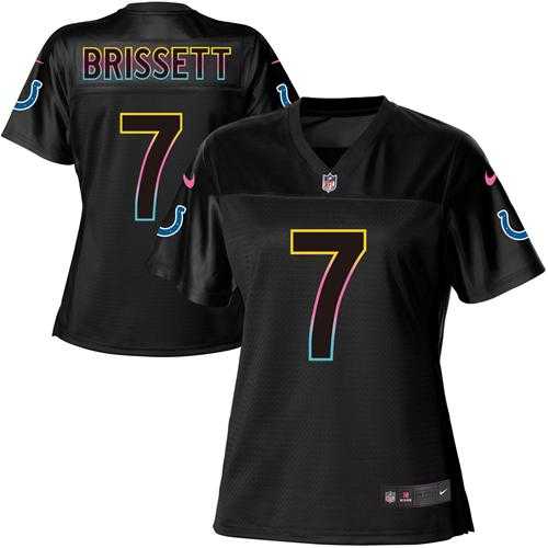 Nike Colts #7 Jacoby Brissett Black Women's NFL Fashion Game Jersey