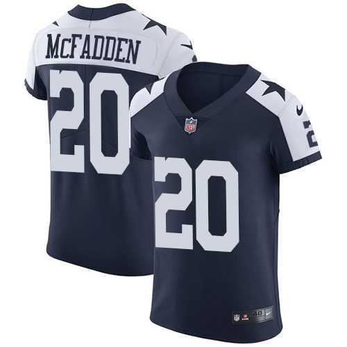 Nike Dallas Cowboys #20 Darren McFadden Navy Blue Thanksgiving Men's Stitched NFL Vapor Untouchable Throwback Elite Jersey