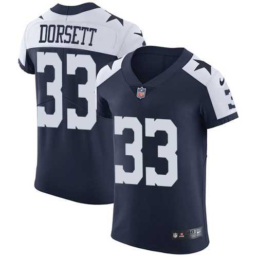 Nike Dallas Cowboys #33 Tony Dorsett Navy Blue Thanksgiving Men's Stitched NFL Vapor Untouchable Throwback Elite Jersey