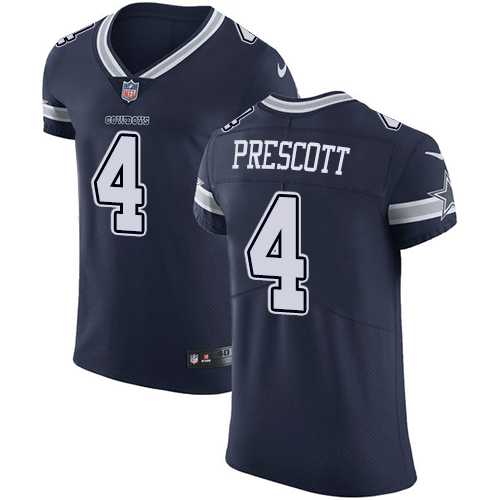 Nike Dallas Cowboys #4 Dak Prescott Navy Blue Team Color Men's Stitched NFL Vapor Untouchable Elite Jersey