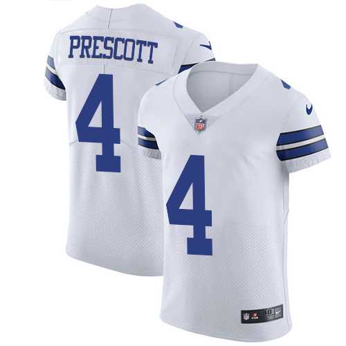 Nike Dallas Cowboys #4 Dak Prescott White Men's Stitched NFL Vapor Untouchable Elite Jersey