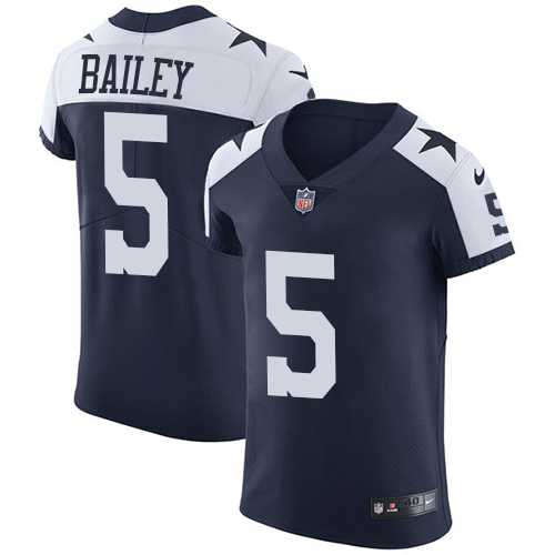Nike Dallas Cowboys #5 Dan Bailey Navy Blue Thanksgiving Men's Stitched NFL Vapor Untouchable Throwback Elite Jersey