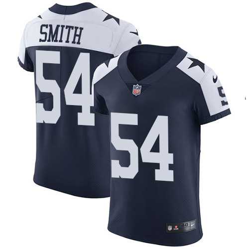 Nike Dallas Cowboys #54 Jaylon Smith Navy Blue Thanksgiving Men's Stitched NFL Vapor Untouchable Throwback Elite Jersey