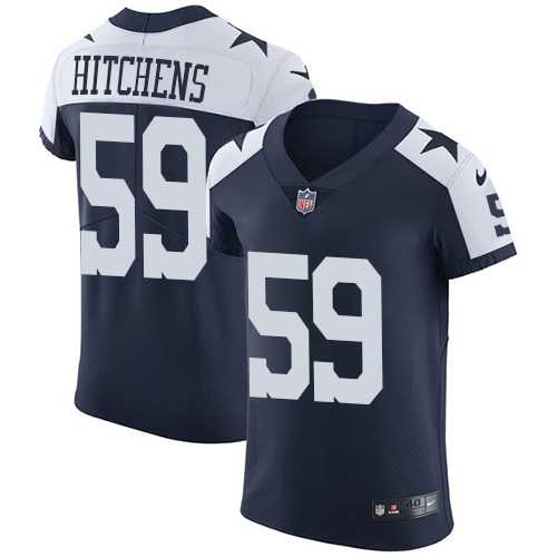 Nike Dallas Cowboys #59 Anthony Hitchens Navy Blue Thanksgiving Men's Stitched NFL Vapor Untouchable Throwback Elite Jersey