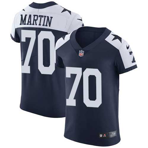 Nike Dallas Cowboys #70 Zack Martin Navy Blue Thanksgiving Men's Stitched NFL Vapor Untouchable Throwback Elite Jersey