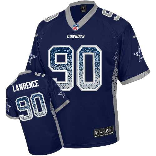 Nike Dallas Cowboys #90 Demarcus Lawrence Navy Blue Team Color Men's Stitched NFL Elite Drift Fashion Jersey