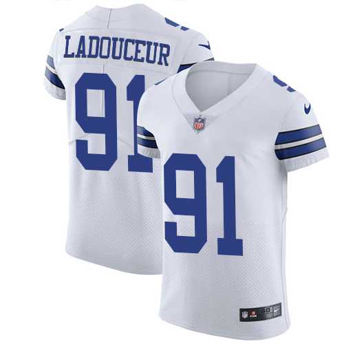 Nike Dallas Cowboys #91 L. P. Ladouceur White Men's Stitched NFL Vapor Untouchable Elite Jersey