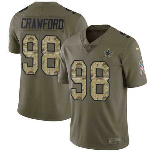 Nike Dallas Cowboys #98 Tyrone Crawford Olive Camo Men's Stitched NFL Limited 2017 Salute To Service Jersey