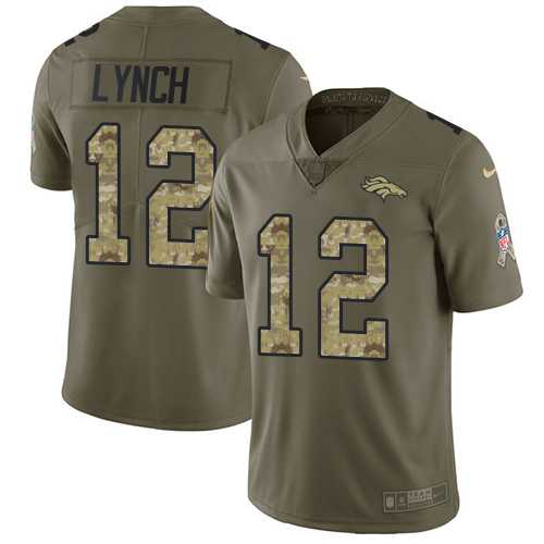 Nike Denver Broncos #12 Paxton Lynch Olive Camo Men's Stitched NFL Limited 2017 Salute To Service Jersey