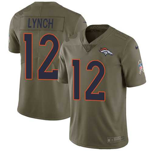 Nike Denver Broncos #12 Paxton Lynch Olive Men's Stitched NFL Limited 2017 Salute to Service Jersey