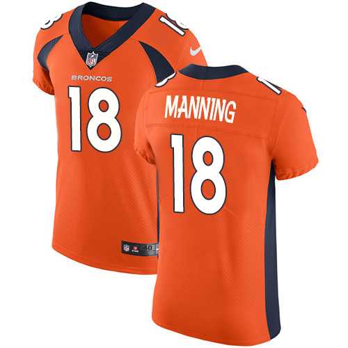 Nike Denver Broncos #18 Peyton Manning Orange Team Color Men's Stitched NFL Vapor Untouchable Elite Jersey